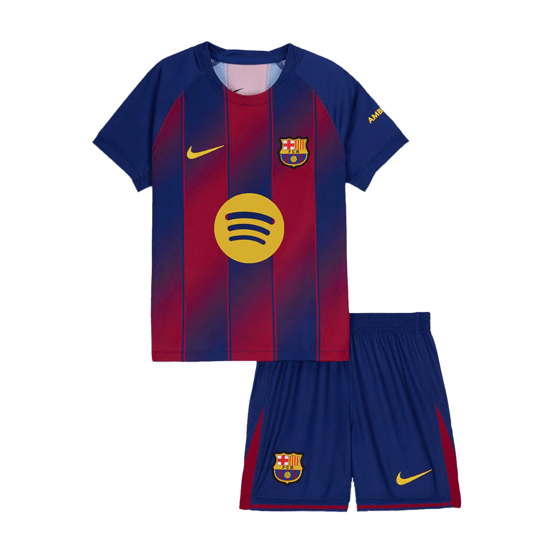 Kid¡®s Barcelona Home Soccer Jerseys (Jersey+Short) Kit 2025/26Authent