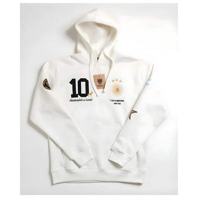 Argentina Messi Hoodie El Sol GOAT White