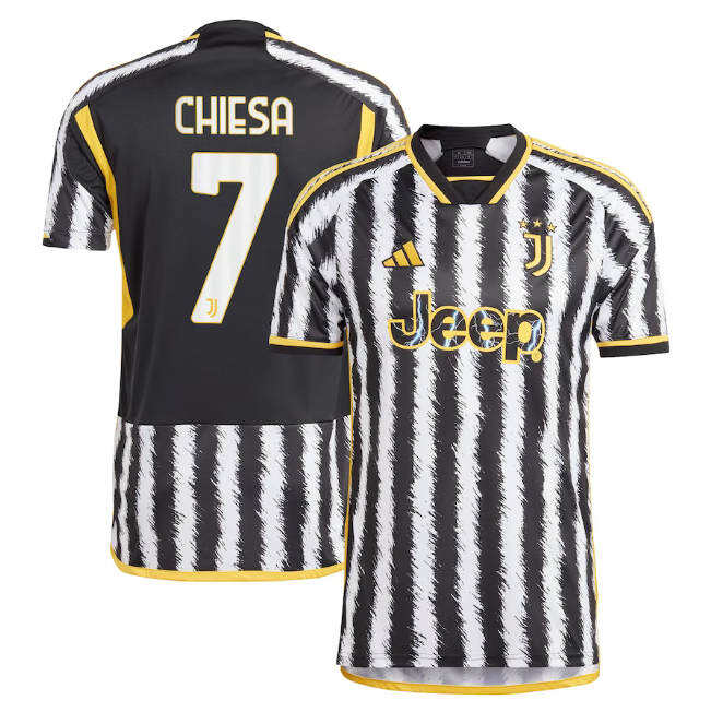 2324 Juventus Home Soccer Jersey Football Shirt - CHIESA 7 - Official