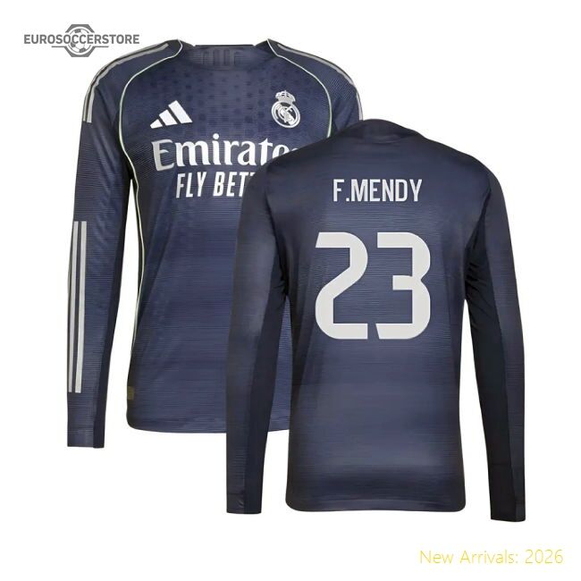 Excellent 2025-2026 Real Madrid Long Sleeve Away Jersey (fmendy 23)