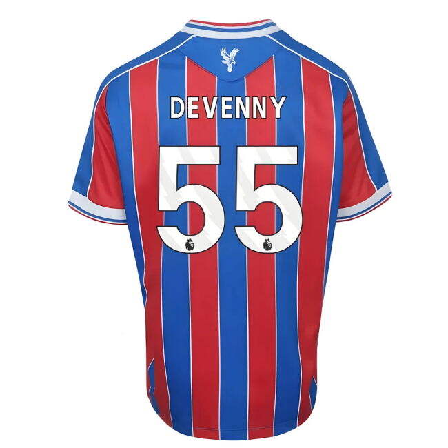 Kids Latest Crystal Palace Home Match Shirt 2025-2026 (Devenny 55)