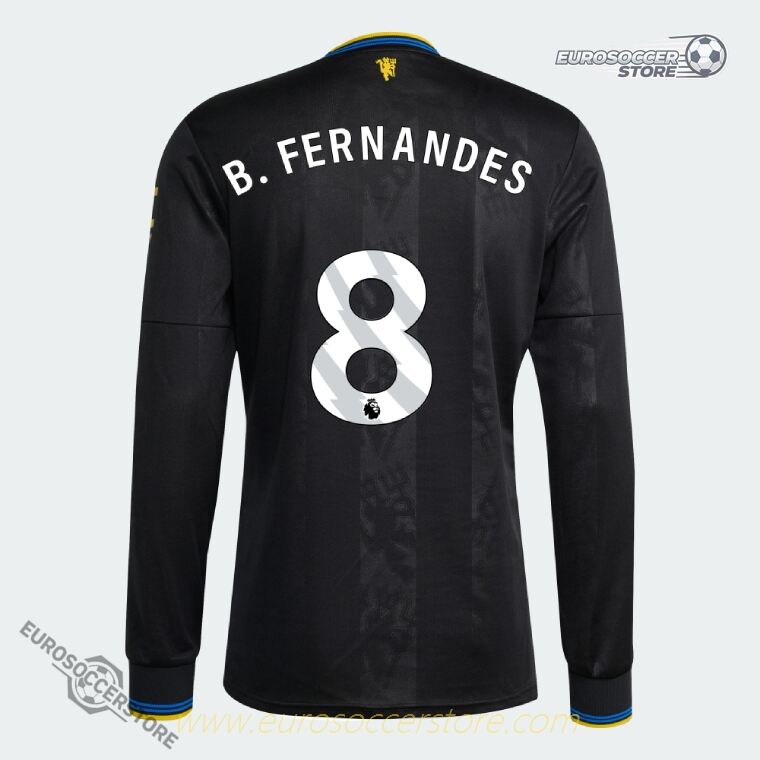 Manchester United 25-26 Season Third Long Sleeve Jersey with B. FERNANDES Number 8