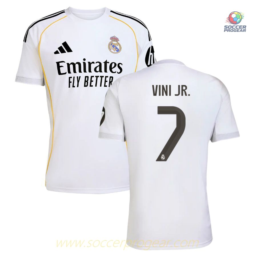 Real Madrid Home Soccer Football Shirt 2025-2026 Season Vini Jr.
