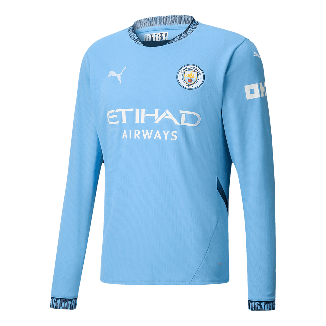 Manchester City Home Long Sleeve Soccer Jersey