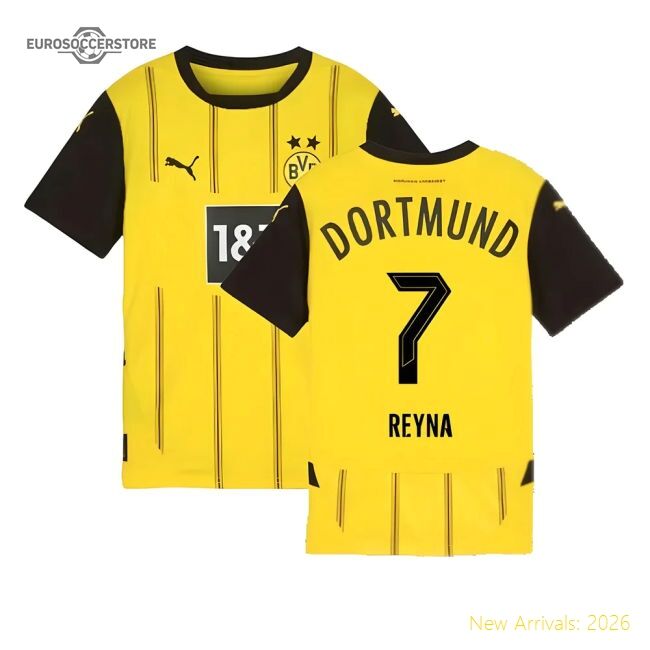 Outstanding 2024-2025 Borussia Dortmund Home Shirt (kids) (reyna 7)