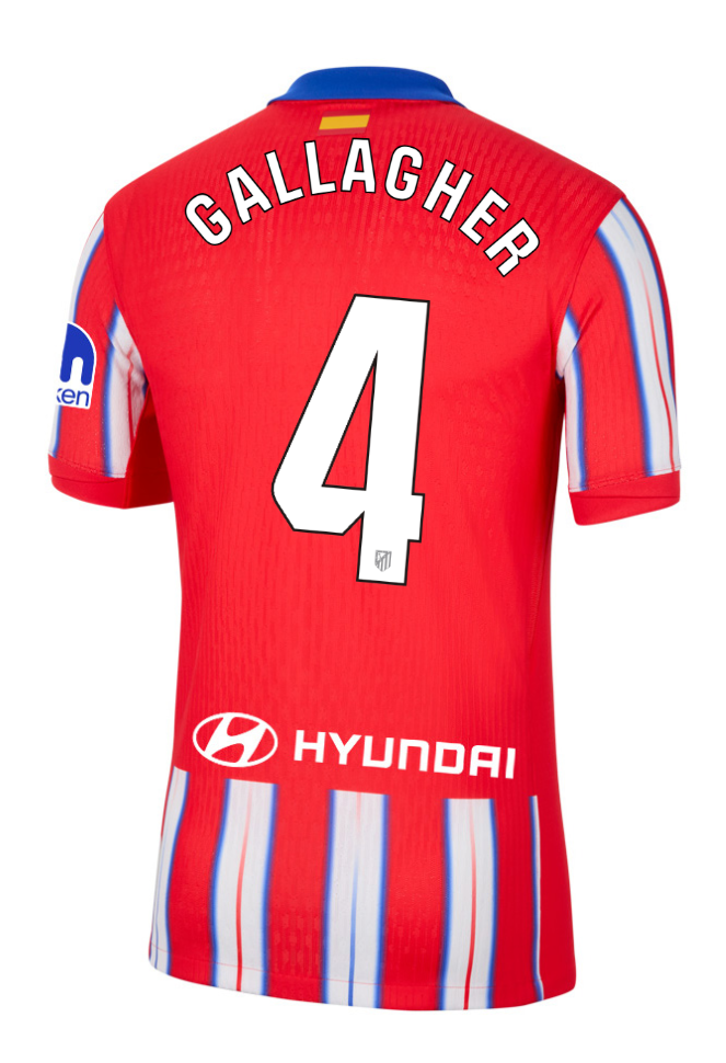 Laliga 24-25 Atletico Madrid Home Version Jersey with GALLAGHER 4