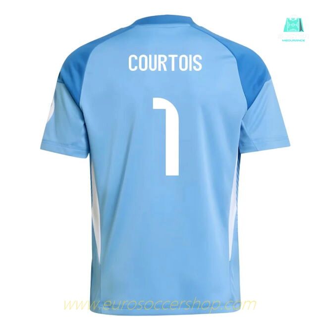 2025-2026 Real Madrid Home Goalkeeper Shirt (Blue) - Kids (Courtois 1)