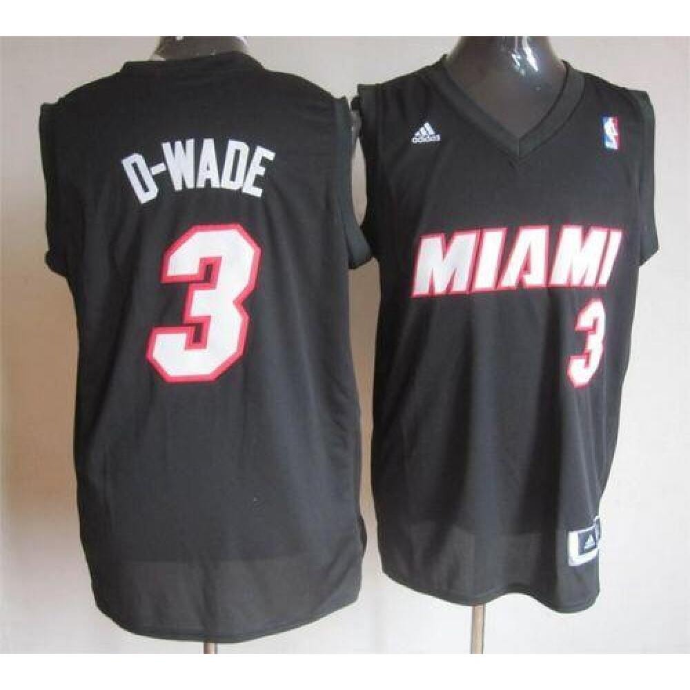 Performance Rare Men's Heat #3 Dwyane Black Basketball Jersey