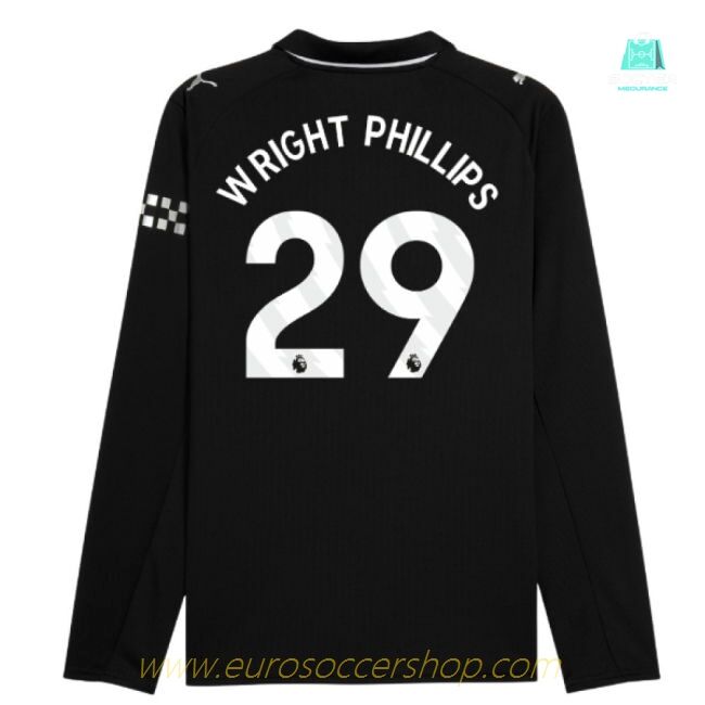 2025-2026 Man City Long Sleeve Away Shirt (Wright Phillips 29)