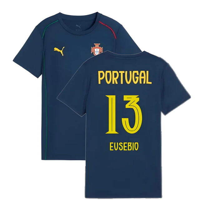 2025-2026 Portugal Casuals Tee (Persian Blue) - Kids (Eusebio 13)