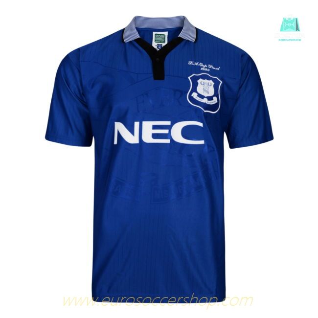 Score Draw Everton 1995 Home FA Cup Retro Football Shirt