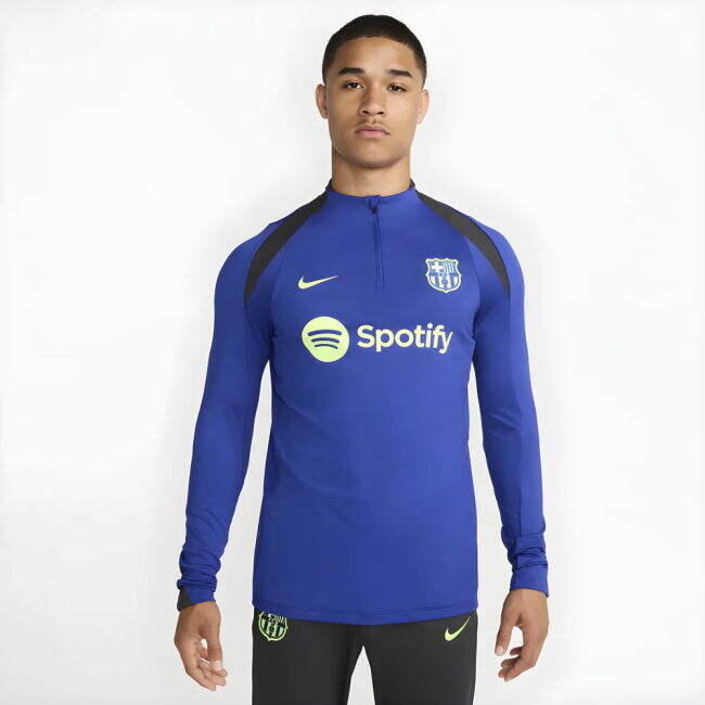 2024-2025 Barcelona Third Dri-FIT Drill Top (Blue/Lime)