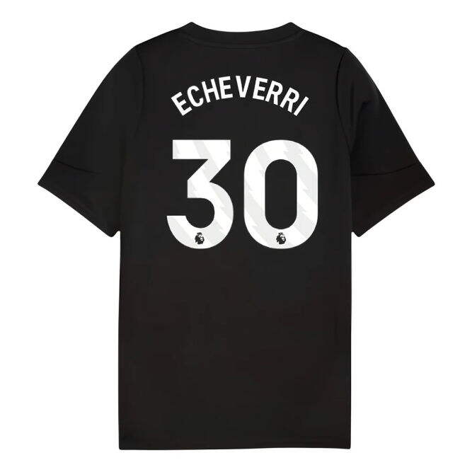 2025-2026 Man City Training Jersey (Black) - Kids (Echeverri 30) (F...