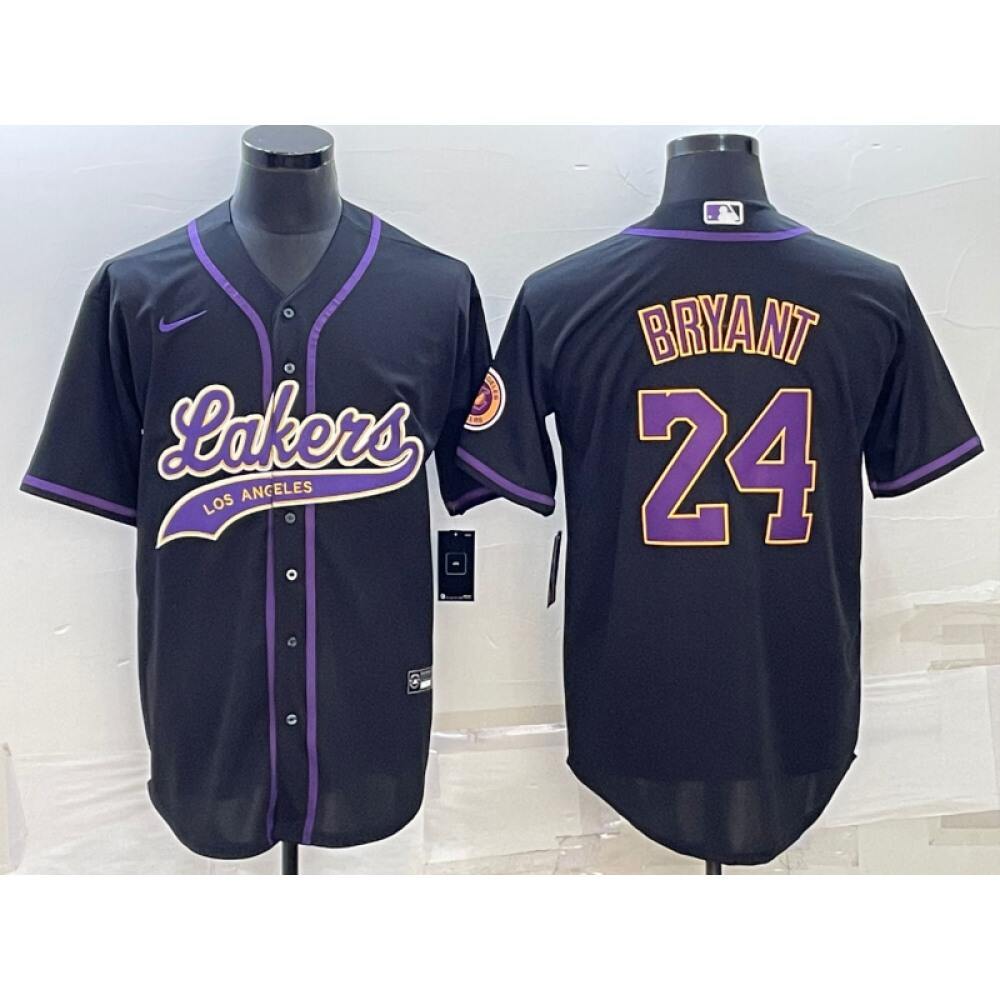 Cost-Effective Men's Lakers #24 Kobe Black Basketball Jersey