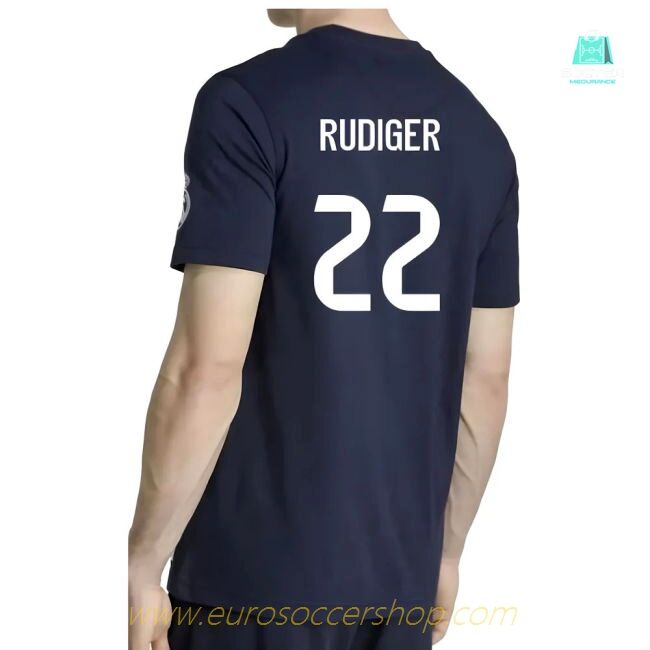 2025-2026 Real Madrid US Tee (Navy) (Rudiger 22)