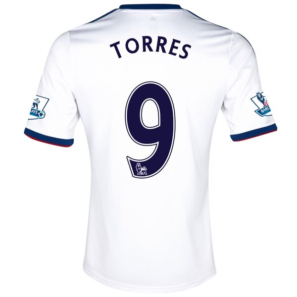 13-14 Chelsea 9 TORRES White Away Soccer Jersey Shirt - Official