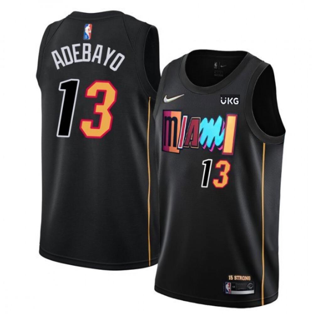 Performance Genuine Men's MIA #13 Bam Black Basketball Jersey