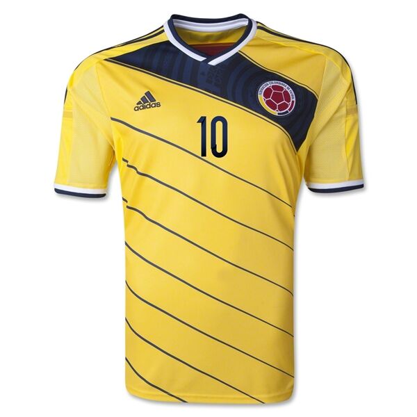Advanced Fabric 2014 Colombia 10 JAMES Home Yellow Jersey Shirt