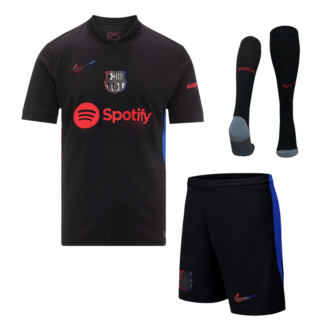 Barcelona Away Soccer Jersey Kit(Jersey+Shorts+Socks) 2024/25Authentic