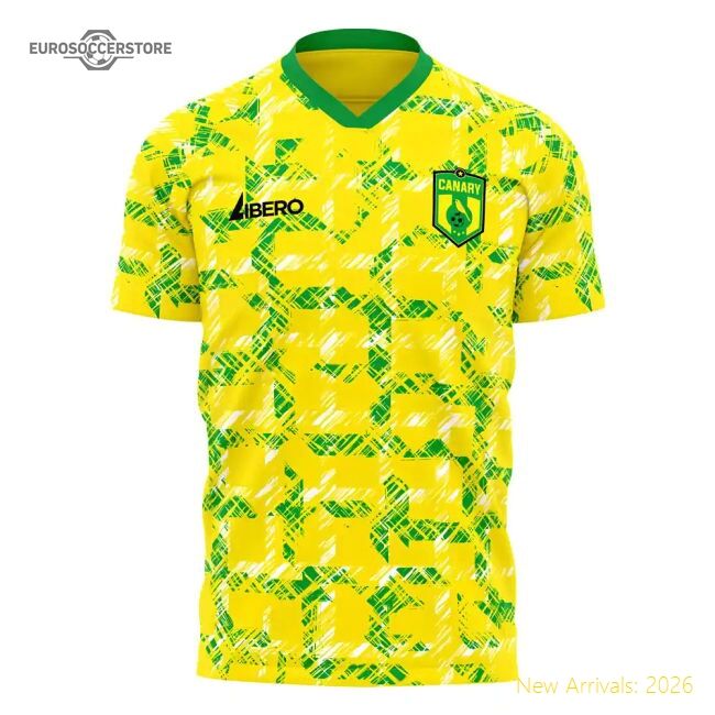 Official Norwich 1990s Home Concept Football Kit (libero) - Premium