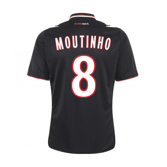 13-14 AS Monaco FC 8 Moutinho Away Black Jersey Shirt - Official