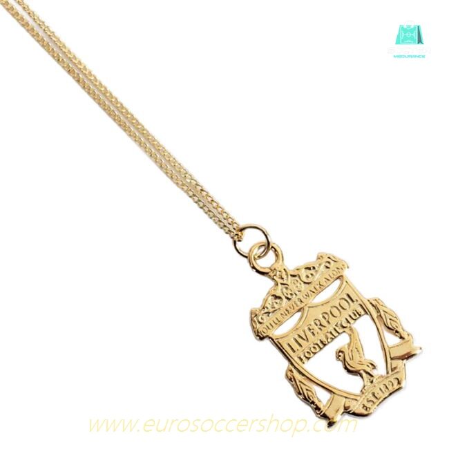 Liverpool FC 18ct Gold Plated on Silver Crest Pendant & Chain