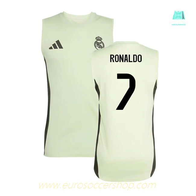 2025-2026 Real Madrid Sleeveless Training Jersey (Almost Lime) (Ronaldo 7)