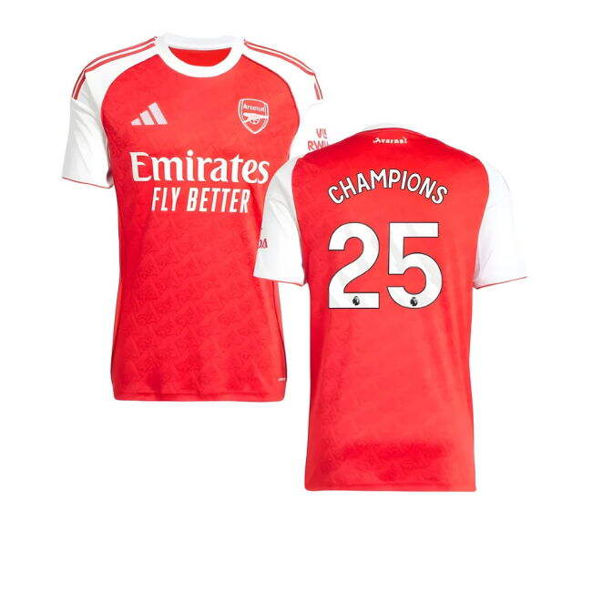 2025-20 Arsenal Adidas Home Football Jersey Champions 25 L M S