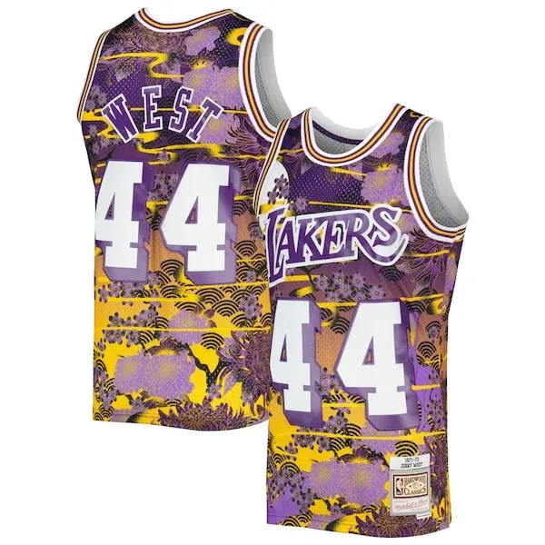 All-Star Jerry West LAL Basketball Jersey - Team Colors - Fan Favorite