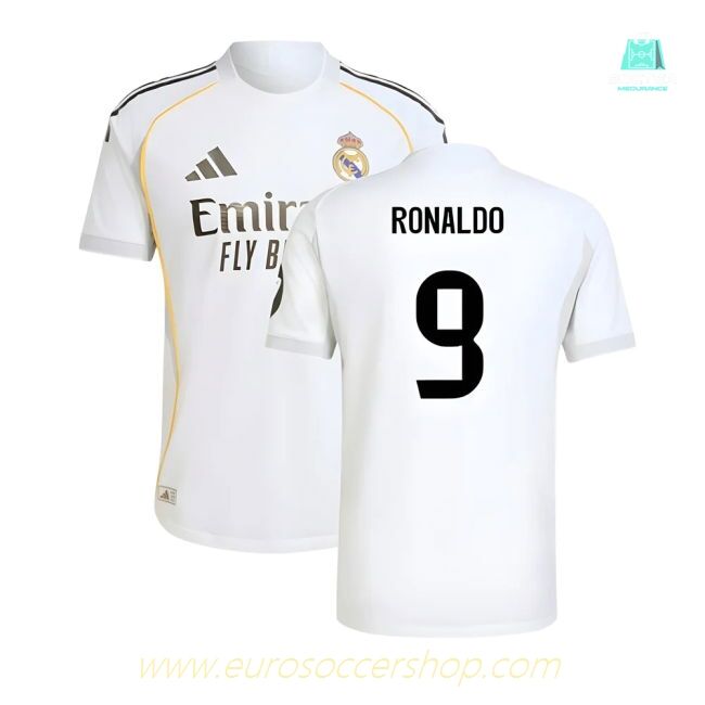 2025-2026 Real Madrid Authentic Home Shirt (Ronaldo 9)