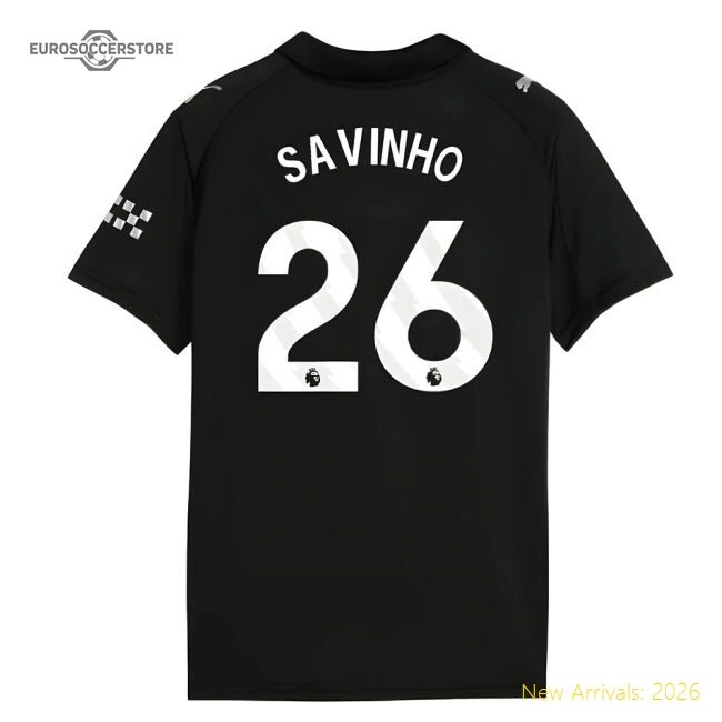 Authentic 2025-2026 Man City Away Shirt (kids) (savinho 26) - Premium