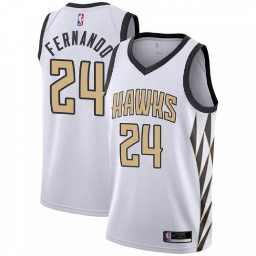 ATL Bruno Fernando #24 Durable 2018 City NBA Swingman Jersey White