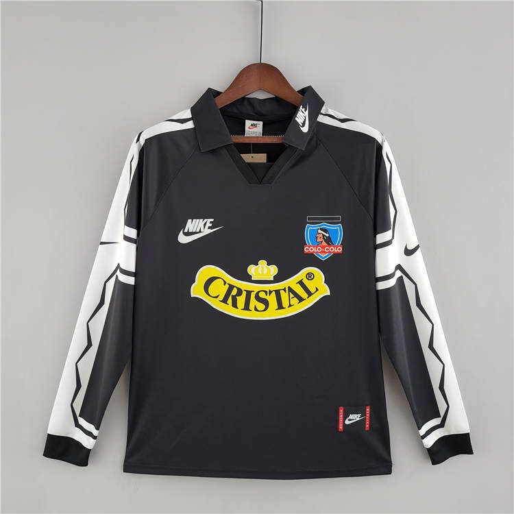 Colo-Colo Retro Soccer Jersey 1995 Away Long Sleeve Football Shirt -