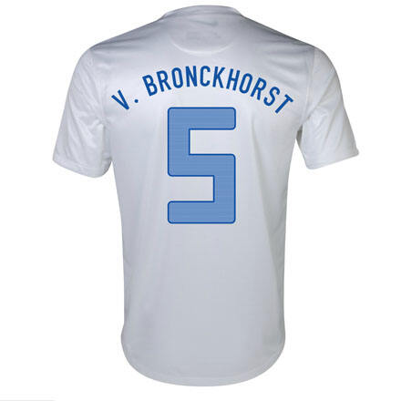 2013 Netherlands 5 V Bronckhorst Away White Jersey Shirt - Official