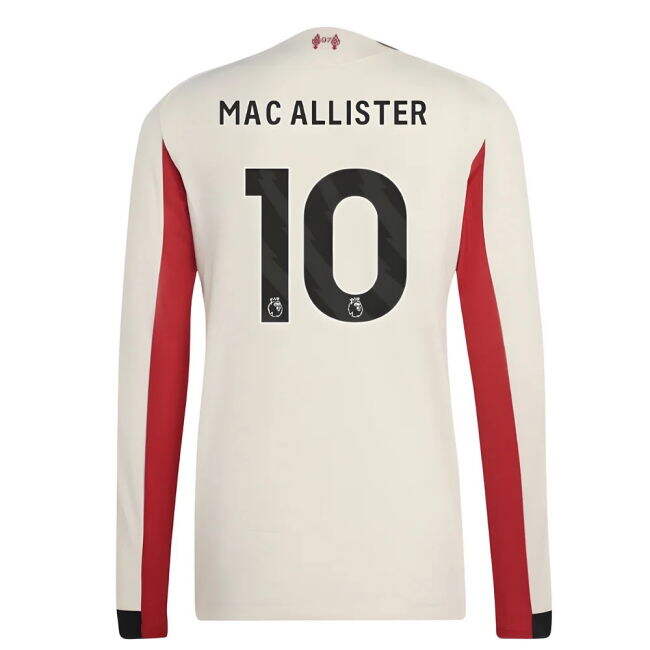 2025-2026 Liverpool Authentic Long Sleeve Away Shirt (Mac Allister 10)