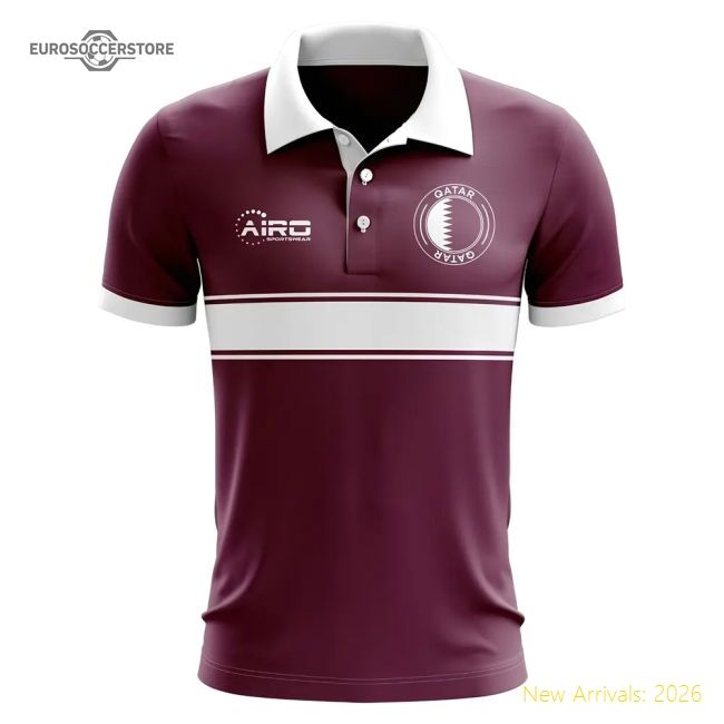 Qatar Concept Stripe Polo Shirt (maroon) - Match Quality
