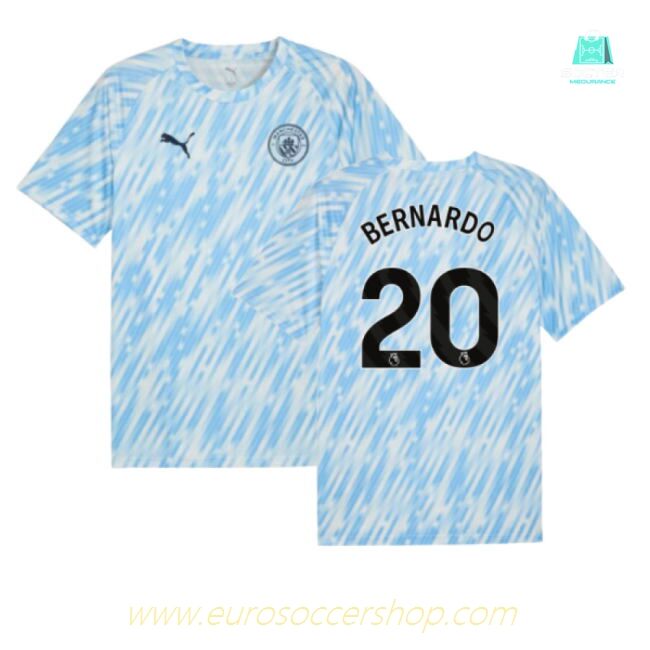 2025-2026 Man City Warm Up Jersey (Silver Sky) (Bernardo 20)