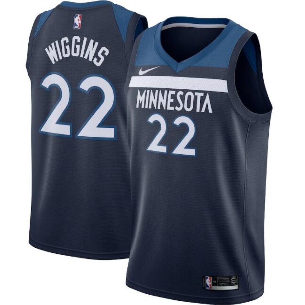 Men's Minnesota Timberwolves #22 Andrew Wiggins Navy Icon Edition Stitched Jersey