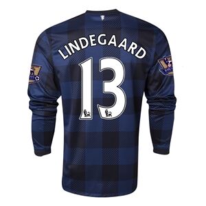 13-14 Manchester United 13 LINDEGAARD Away Black Long Sleeve Jersey