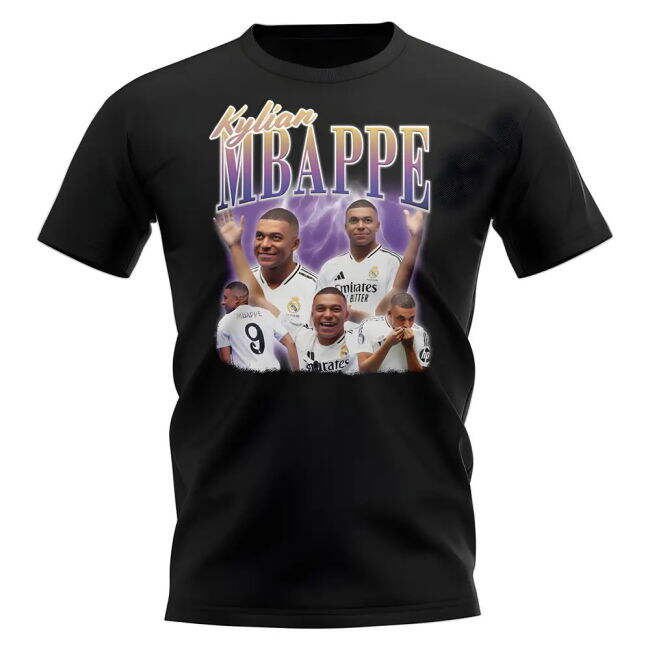 Kylian Mbappe Real Madrid Bootleg T-shirt (Black)