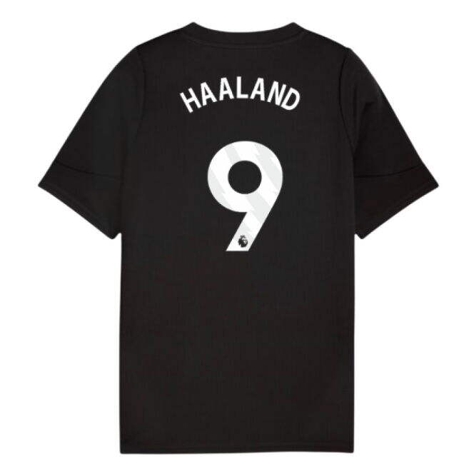 2025-2026 Man City Training Jersey (Black) - Kids (Haaland 9)