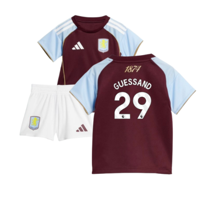 Guessand 29 High Quality Aston Villa 2025-2026 Home Kit (Baby)