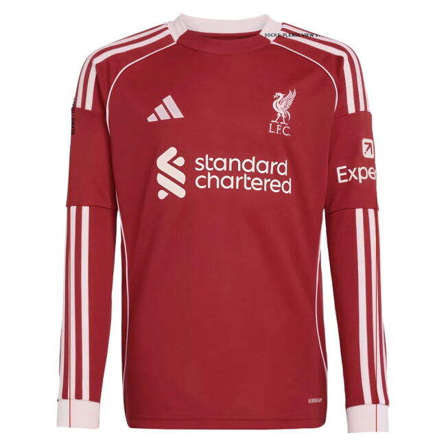 Liverpool 2025-20 Home Football Shirt with Kerkez Printing L M S Kids
