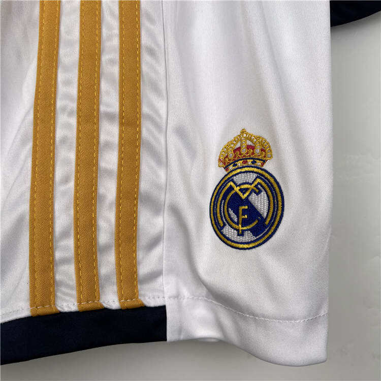 KidsYouth Real Madrid 2324 Home White Soccer Football KitShirtShort -