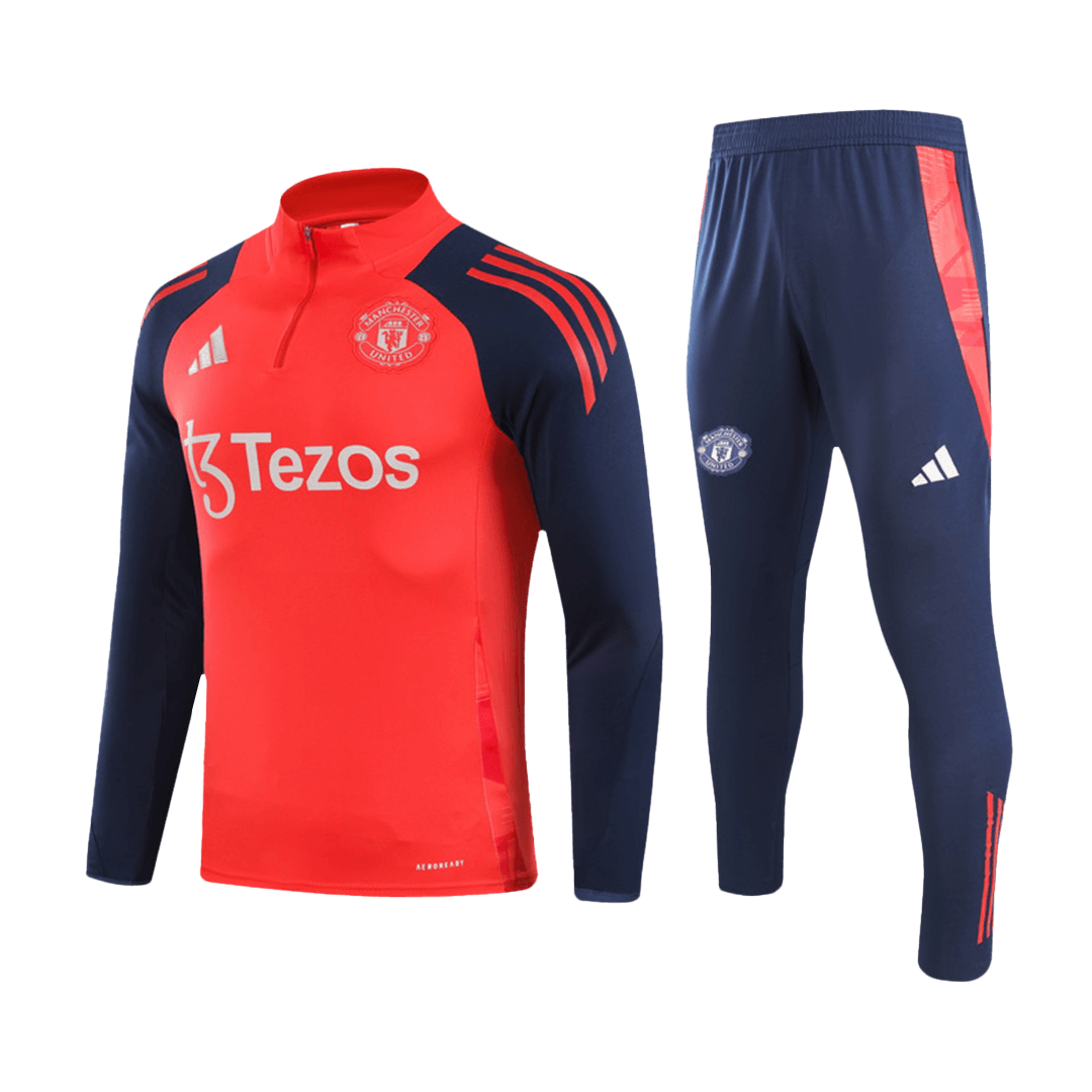 Manchester United Zipper Sweatshirt Kit(Top+Pants) 2024/25Authentic Ki