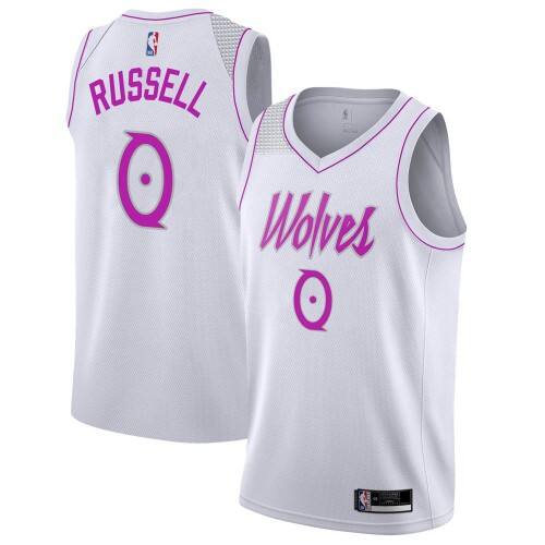 Nike Minnesota Timberwolves #0 DAngelo Russell White Youth NBA Swingman Earned Edition Jersey Youth