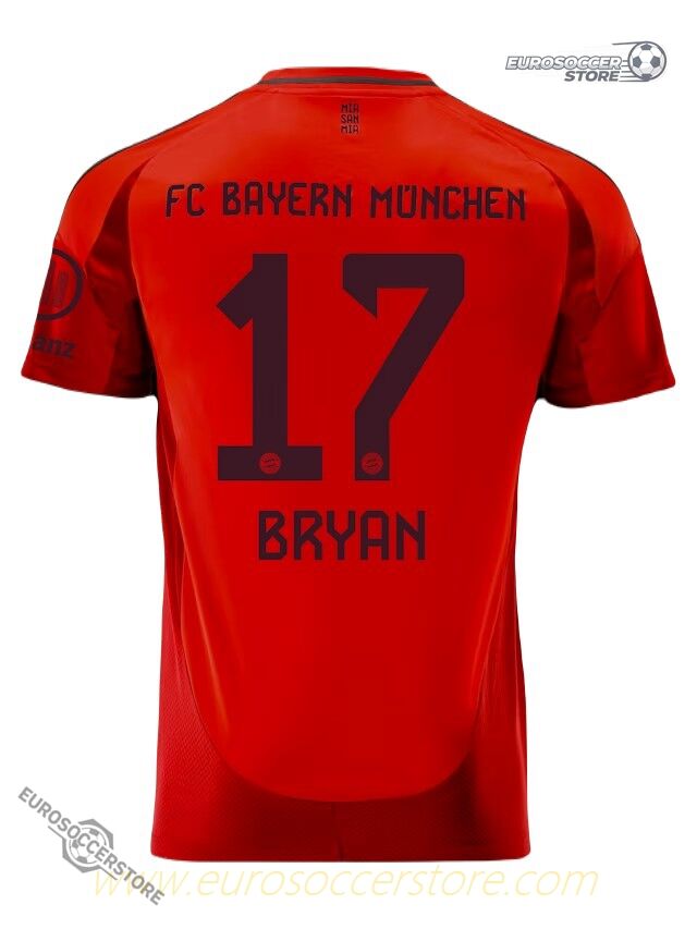 Bayern Munich Bryan 17 Home Jersey for the 24-25 Season