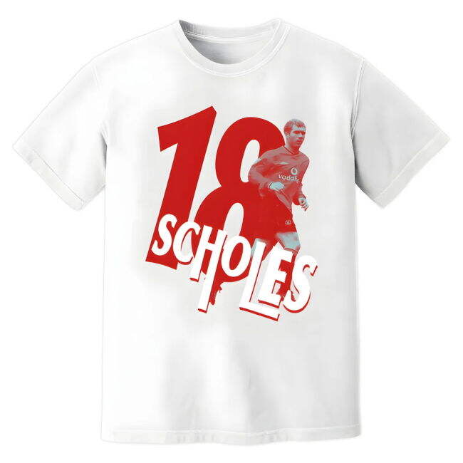 Vintage Paul Scholes Man United Premier League Legend T-Shirt (Whit...