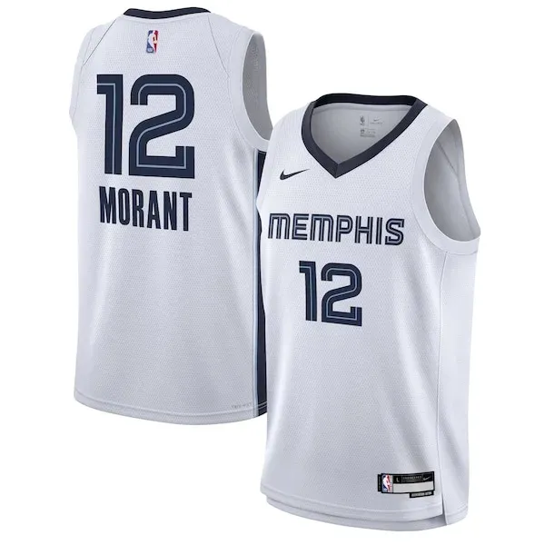 Ja Morant MEM Swingman Jersey - high-quality NBA - White training