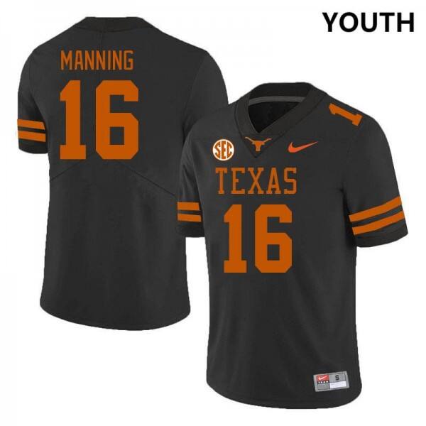 Youth(kids) Texas Longhorns #16 Arch Manning Elite Football Jersey